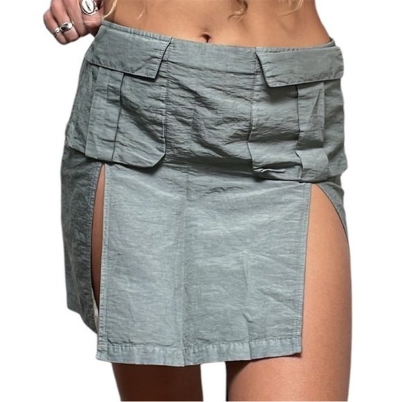 NWT Paloma Wool Skirt Anturi Mini Cargo Utility in Grey - Picture 2 of 12